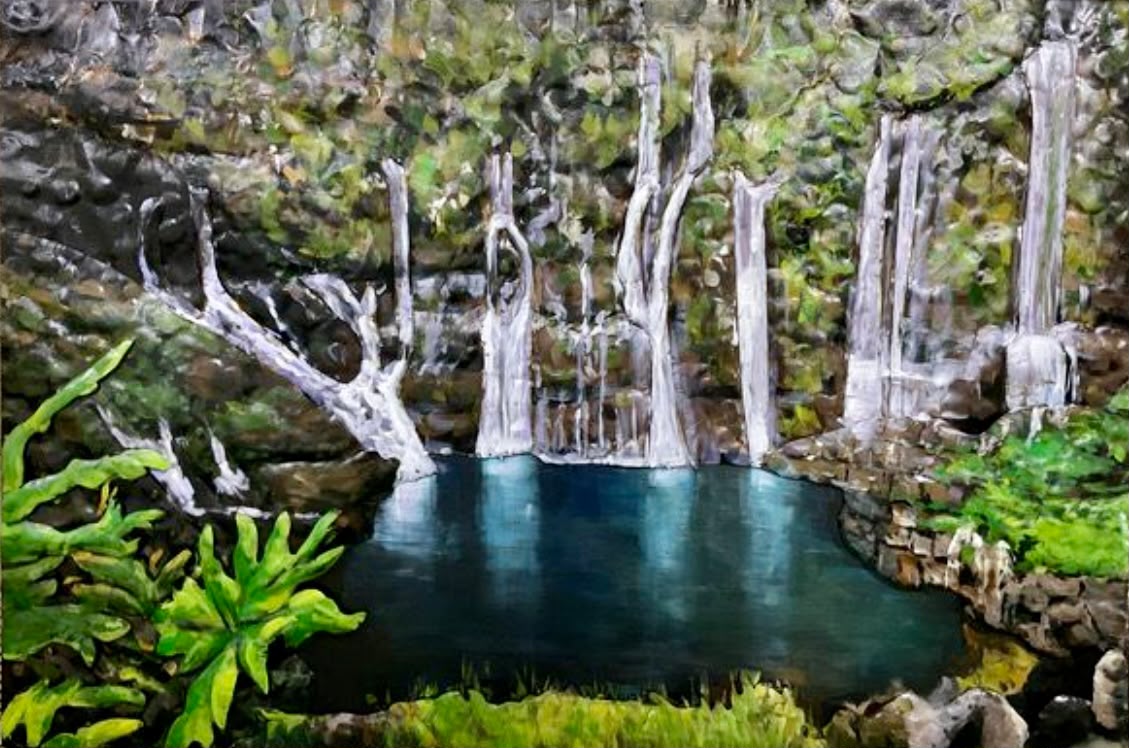 Tableau en relief Cascade des Grands Galets — Paysages inspiré de La Réunion | L'ART Réunion