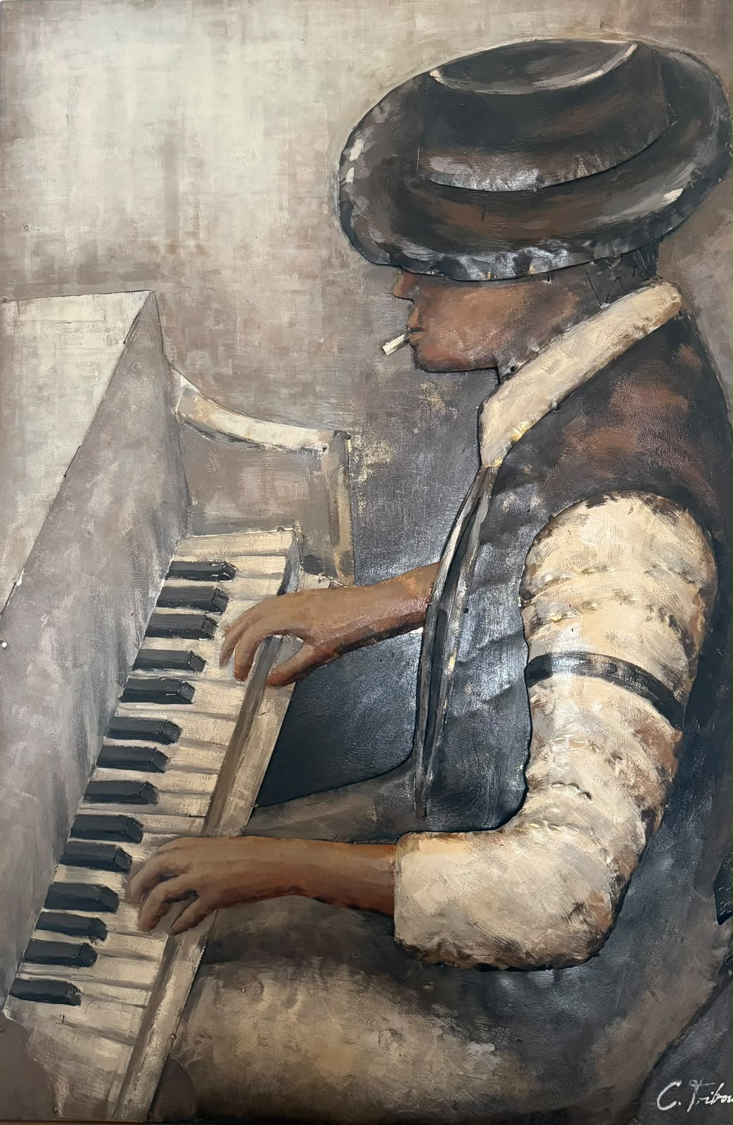 Tableau en relief Le pianiste — Culture inspiré de La Réunion | L'ART Réunion