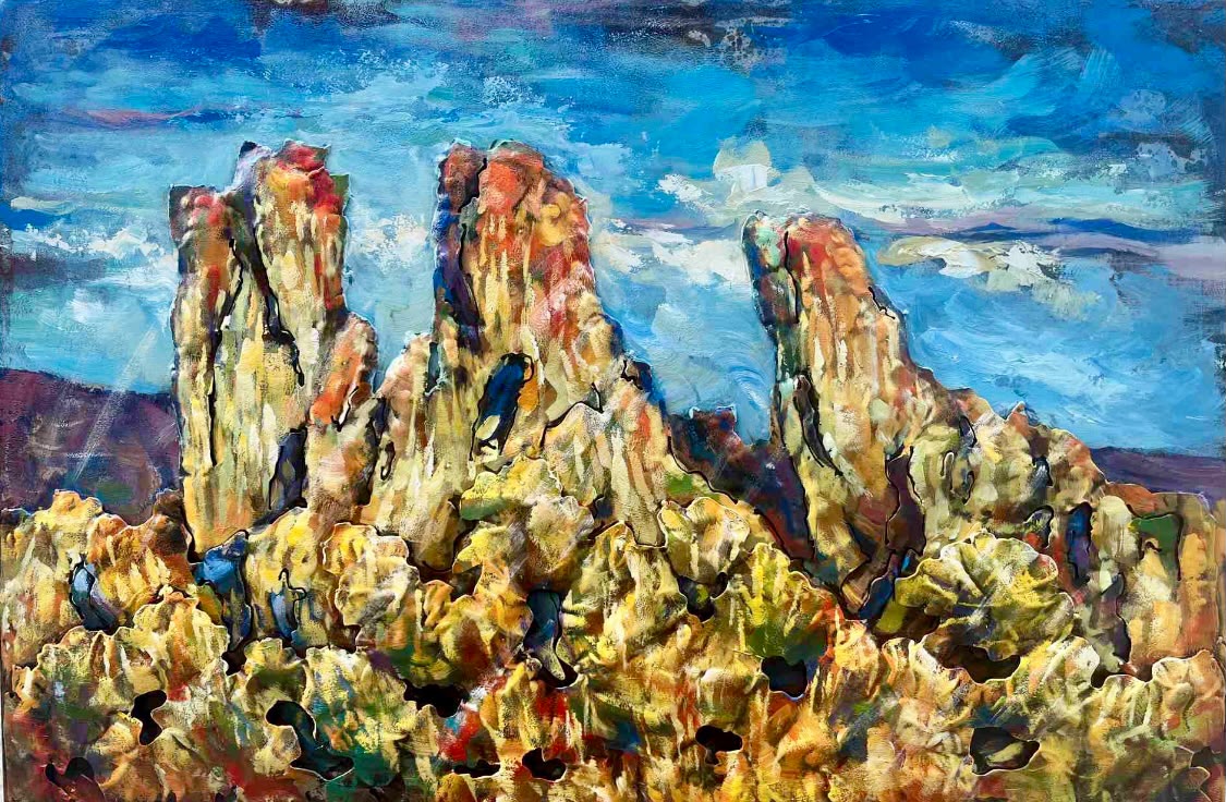 Tableau en relief Les Trois Salazes — Paysages inspiré de La Réunion | L'ART Réunion