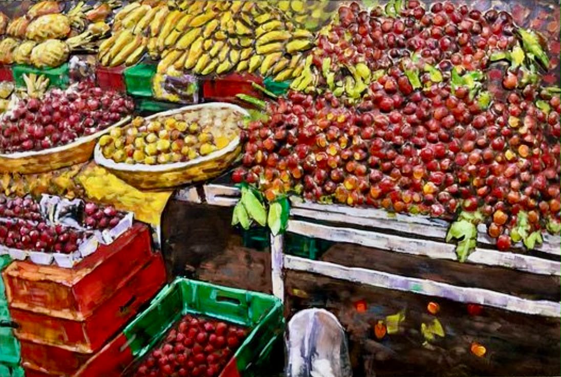 Tableau en relief Marché local — Culture inspiré de La Réunion | L'ART Réunion