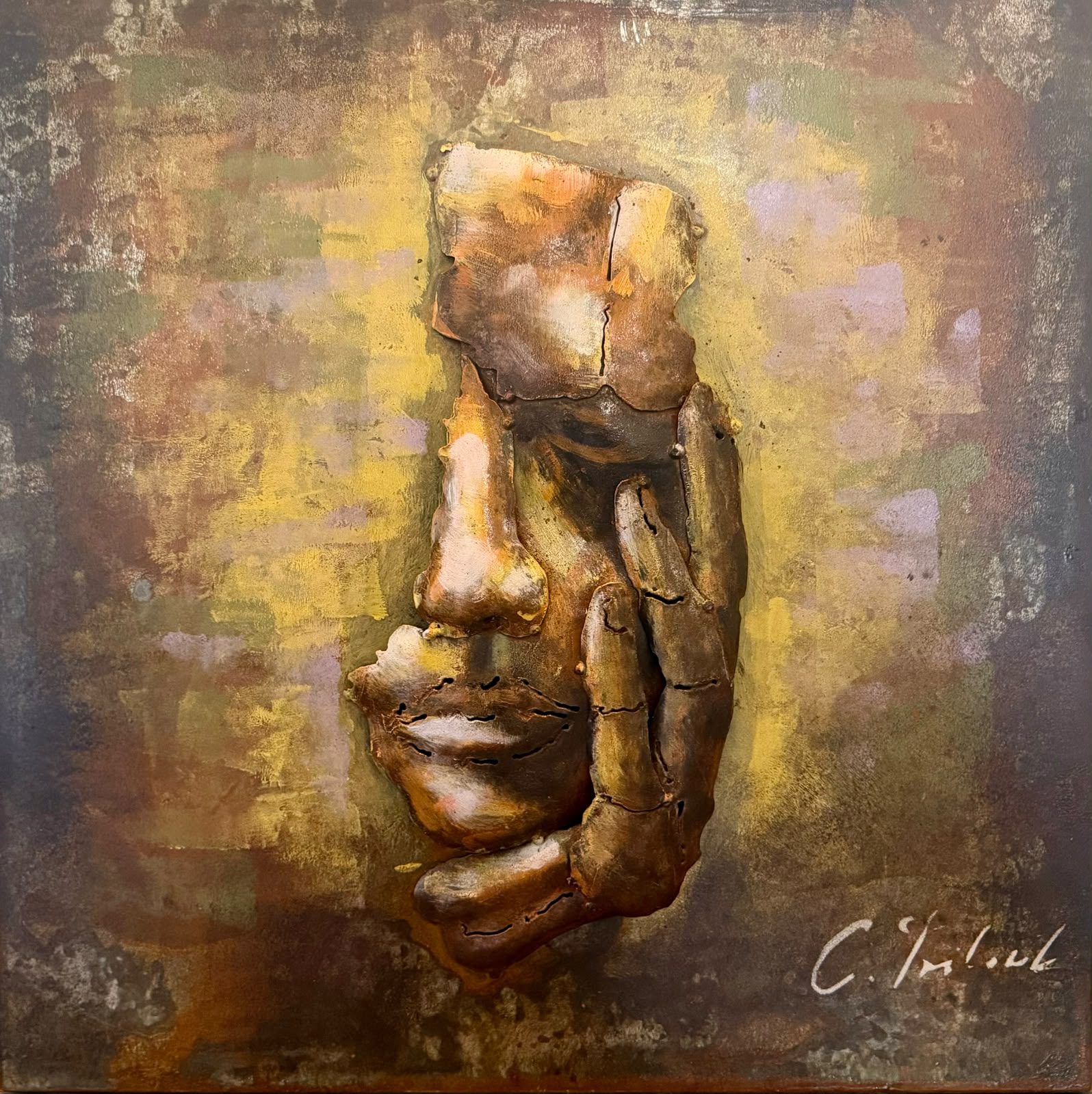 Tableau en relief Visage — Culture inspiré de La Réunion | L'ART Réunion